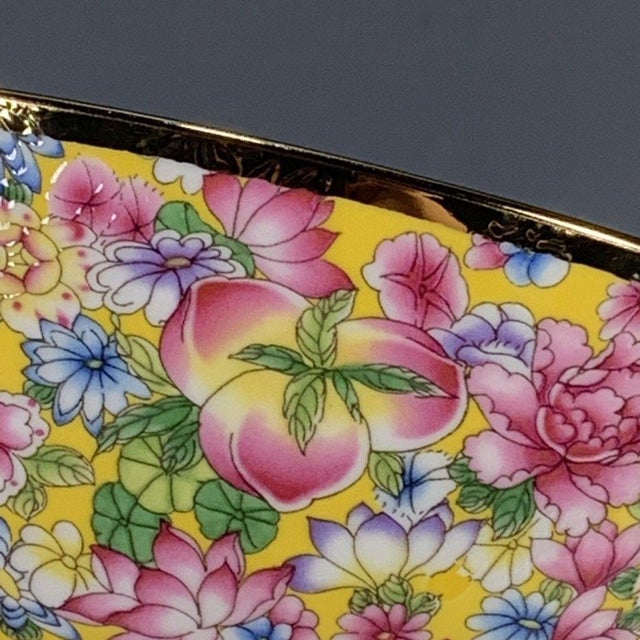 Chinese Yellow Ground Millefleur Porcelain Bowl With Gilt Interior For Sale - Image 9 of 9