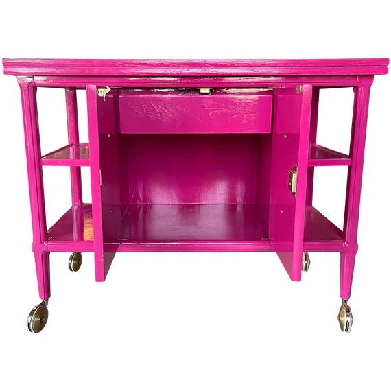 Tomlinson 40" Finished 2 Door Tomlinson Vintage Bar Cart For Sale - Image 4 of 6