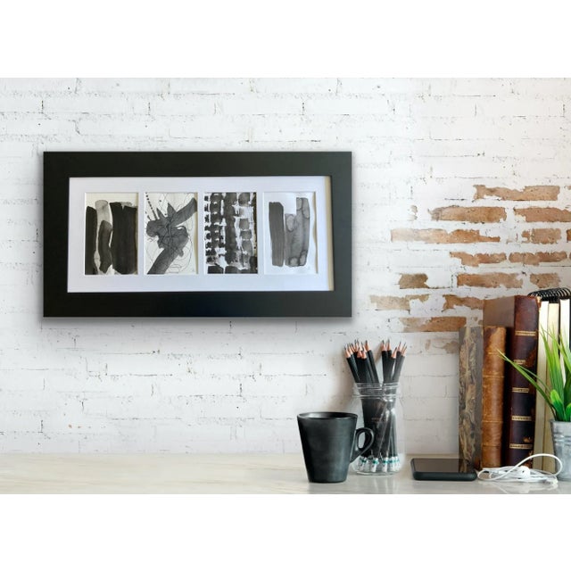 Contemporary Contemporary Abstract Black and White Ink Paintings by Stephanie Cate For Sale - Image 3 of 7