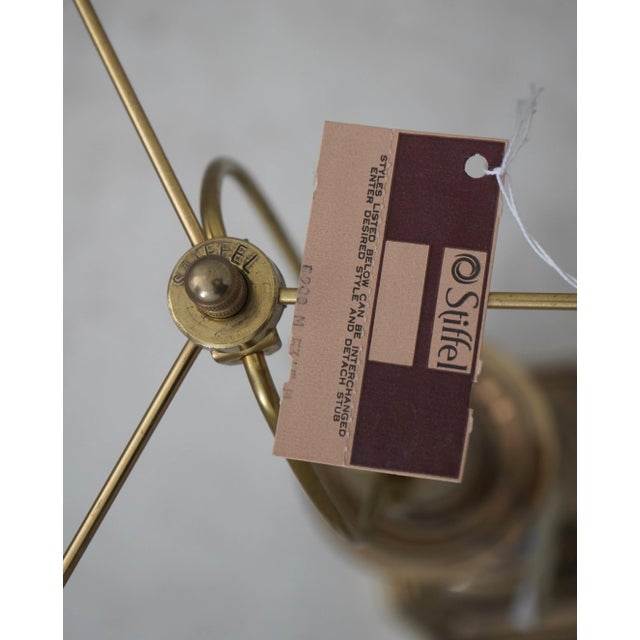 Pair Stiffel Brass Table Lamps W. Shades For Sale - Image 11 of 12