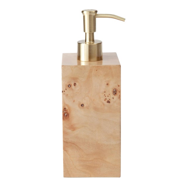 Mesa Burl Wood Bath Accessories - Lotion Dispenser For Sale