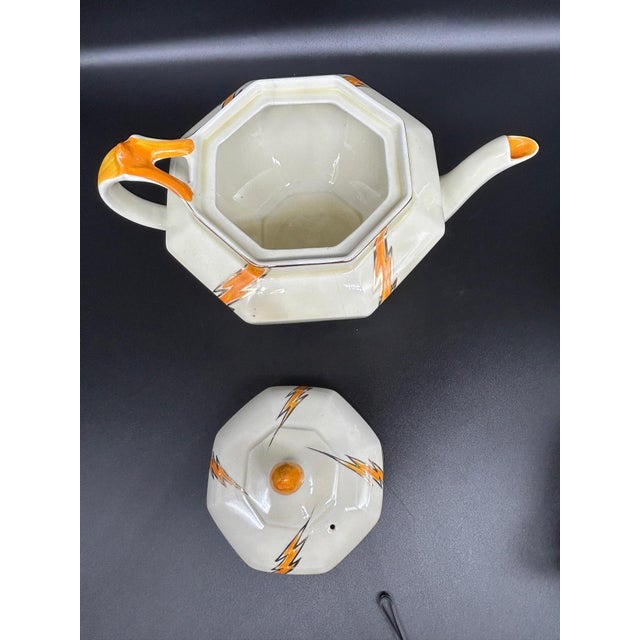 Art Deco Tea Set by Hugh Longport for Konny Kraft, 1920s, Set of 3 For Sale - Image 6 of 18