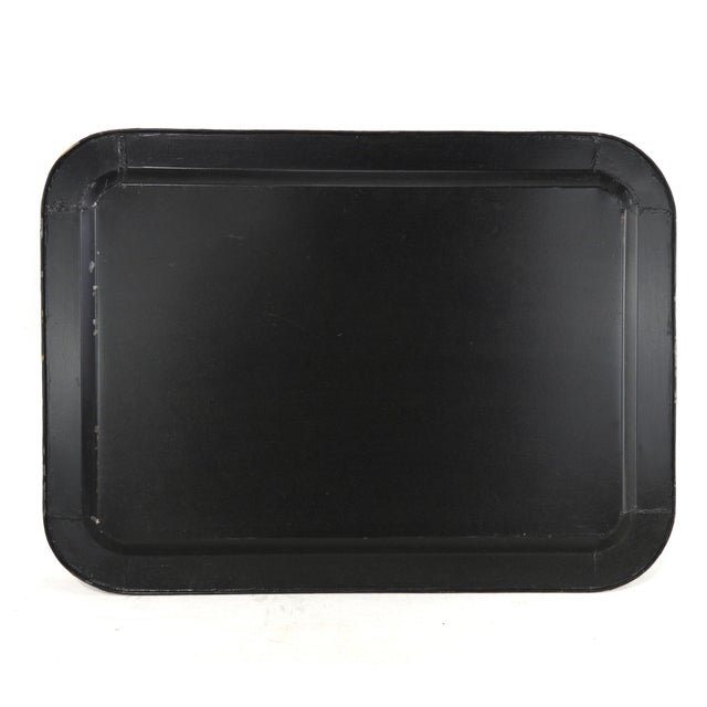 20th Century Hand-Painted English Countryside Art Decorative Metal Tray For Sale - Image 9 of 12