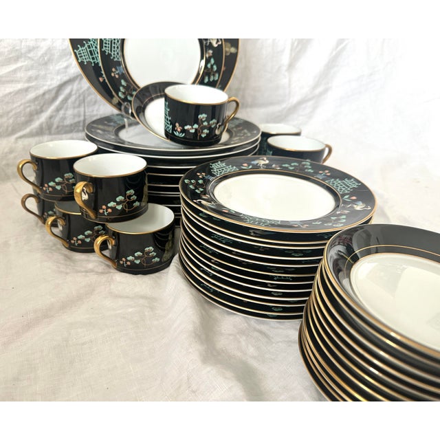 1970s Vintage Fitz & Floyd "Chinoiserie" Dinnerware Set of 47 For Sale - Image 5 of 12