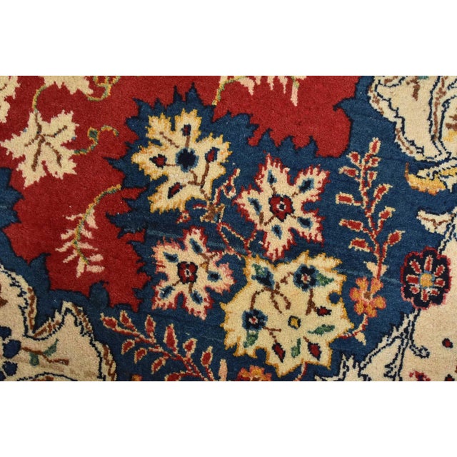 Kashan Rug 9’11” X 13′ Red Wool Vintage Traditional Hand-Knotted Carpet For Sale - Image 4 of 15