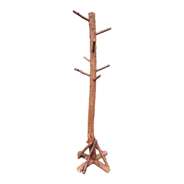Rustic Old Hickory Hat & Coat Tree For Sale