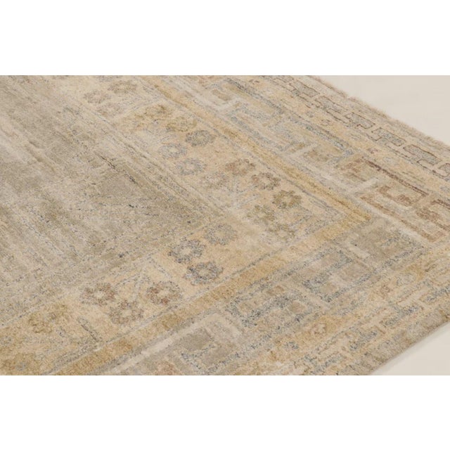 Traditional Rug & Kilim’s Oversized Khotan Rug With Floral Medallion in Beige & Brown For Sale - Image 3 of 11