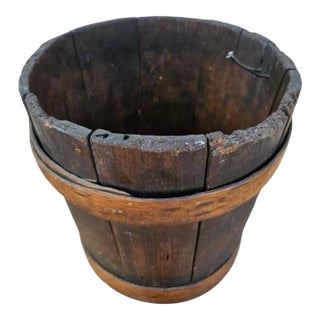 18th Century Elm Primitivist Kindling or Fire Bucket For Sale