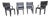 Arcadia Armchairs in Black Leather by Paolo Piva for B&B Italia, 1980s, Set of 4 For Sale