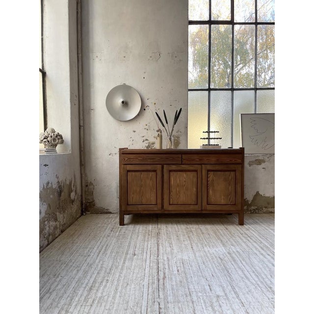 Sideboard from the 1950s in pine and pitch pine reminiscent of the design of certain sideboards by pierre chapo. very...