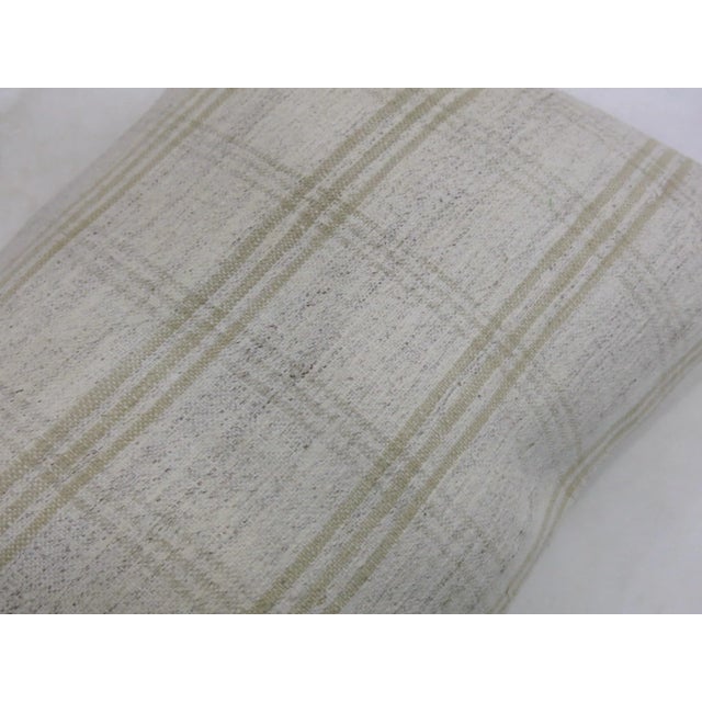 Mid-Century Modern White Textile Kilim Pillow For Sale - Image 3 of 6