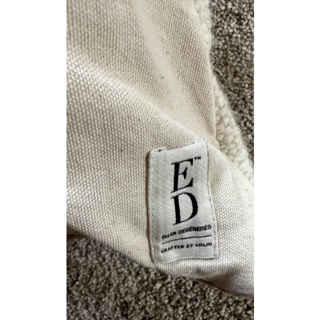 Textile Contemporary Light Blue and Brown Fringe Pillows For Sale - Image 7 of 8