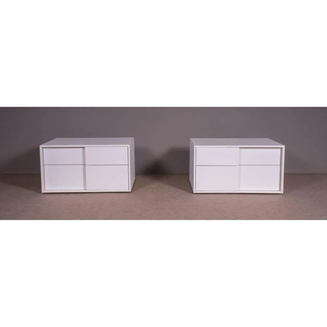 Bedside Tables in Striped Wood with 2 Drawers, Set of 2 For Sale - Image 6 of 6