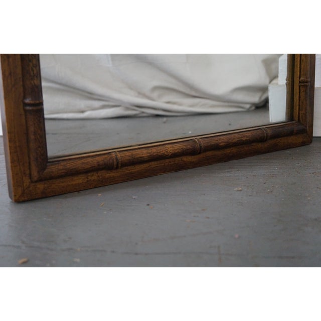Vintage Walnut Faux Bamboo Frame Wall Mirror Chairish