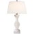 Chapman & Myers by Visual Comfort Signature Balustrade Table Lamp in Alabaster with Linen Shade For Sale