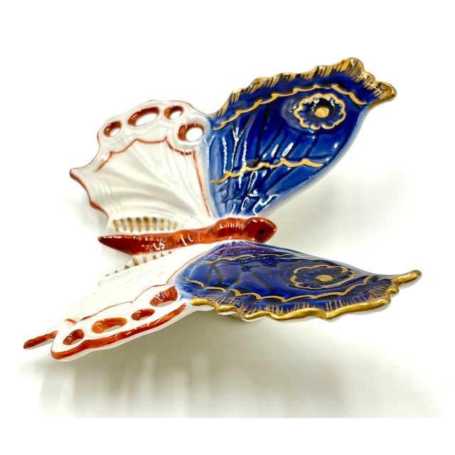 Japanese Antique Petite Japanese Meiji Period Imari Porcelain Butterfly For Sale - Image 3 of 7