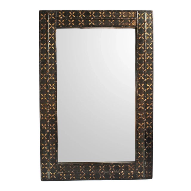 Indian Vintage Indian Iron & Brass Ox Cart Mirror For Sale - Image 3 of 3