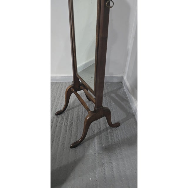 Queen Anne Walnut Cheval Mirror, 1920s For Sale - Image 6 of 10