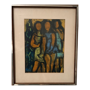 Vintage Painting - Three Figures