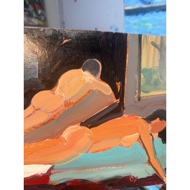 Figurative Figure Painting Expressionist Style on Panel 10x12 For Sale - Image 3 of 6