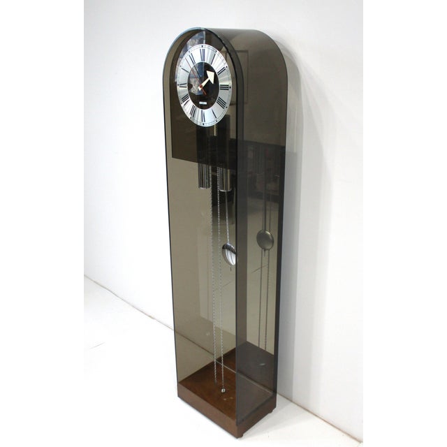 Howard Miller Lucite Mid Century Grandfathers Clock Model 677 For Sale - Image 11 of 12