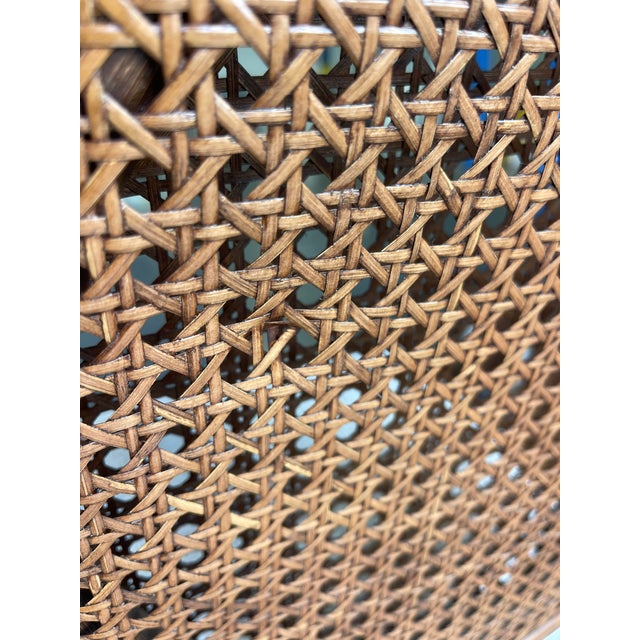 Vintage Rattan & Cane Oval-Back Dining Chairs, Newly Upholstered | Set of 6 For Sale - Image 15 of 15