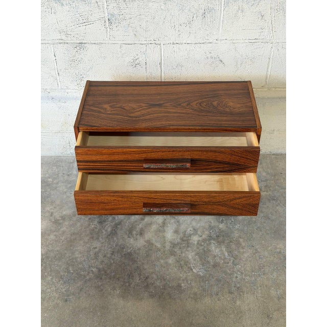 Rosewood Small Dresser Wooden Nightstand Compact Dresser Mid-Century Modern 1960s For Sale - Image 10 of 12