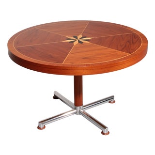 Mid-Century Modern Italian Dining Table with Inlay Star, 1960 For Sale