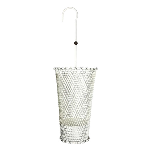 Mid-Century Modern French Metal Umbrella Stand in the style of Mathieu Matégot, 1960s For Sale