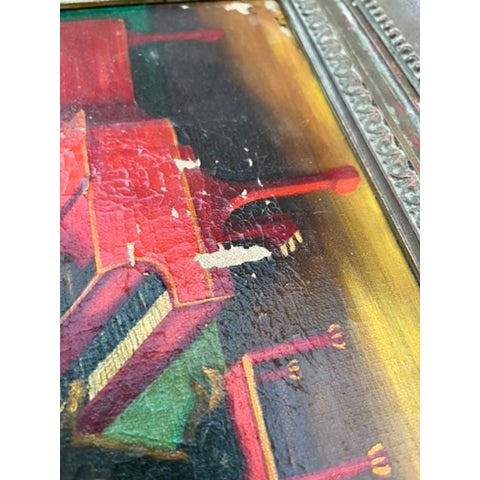 Antique Dog Playing Piano Oil Painting For Sale - Image 11 of 13