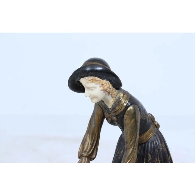 Art Deco Sculpture of Woman with Pheasant, 1930s For Sale - Image 4 of 13