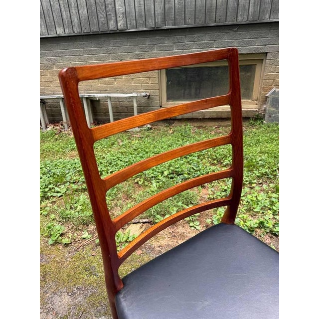 Mid 20th Century Mid 20th Century Set of j.l. Moller 4 High Ladder Back Teak Dining Chairs For Sale - Image 5 of 17