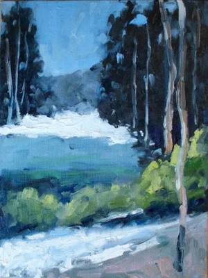 Whitefish Winter, Contemporary Landscape Oil Painting