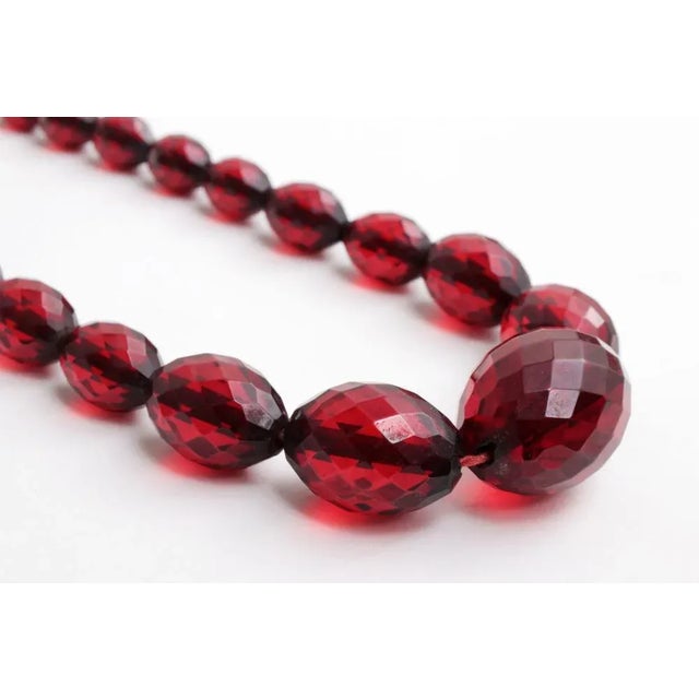 Long Vintage Red Amber Necklace, 1960s For Sale - Image 6 of 8