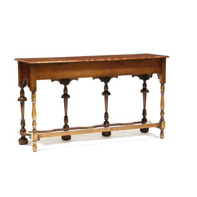 Wood Late 20th Century William and Mary Style Yew Wood Buffet For Sale - Image 7 of 7