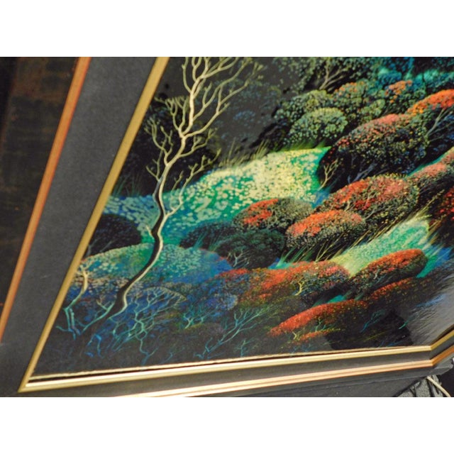 Eyvind Earle "Holly Covered Hills" Hand Signed Original Oil on Panel Framed For Sale - Image 4 of 8