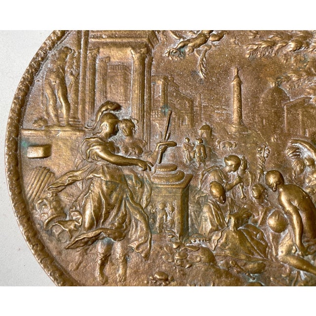 Antique 1800's Solid Bronze Relief Wall Plaque Greek Roman Mythology Statue For Sale In New York - Image 6 of 10