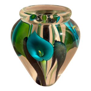 Scott Bayless for Lotton Art Glass Cala Lilly Art Glass Paperweight Vase