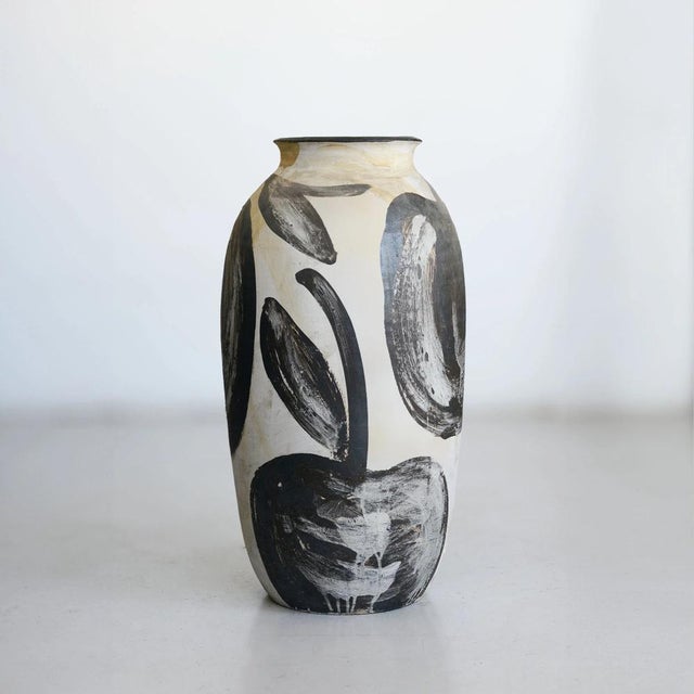 Abstract Studio Pottery Black and White Vase, 1980s For Sale - Image 10 of 10