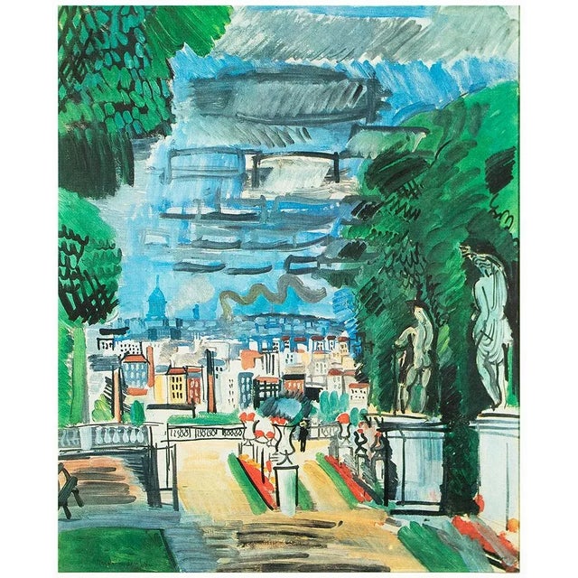 An excellent full-color print after the painting "The Park of Saint-Cloud" by Raoul Dufy. Published by New French Editions...