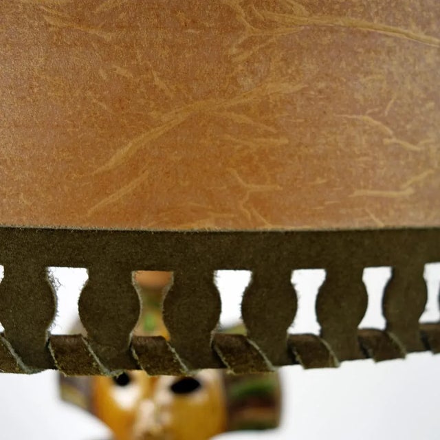 Mid-Century Ceramic Floor or Table Lamp in Mystic and Majestic Mayan Style For Sale - Image 9 of 14