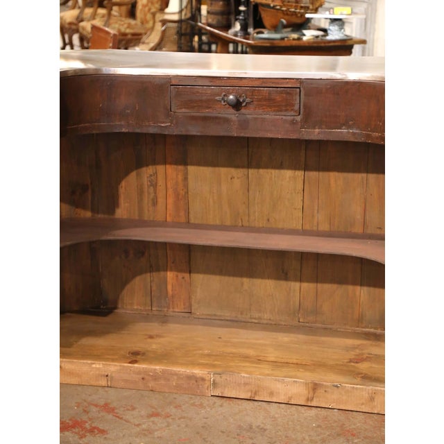 Tan Early 19th Century French Renaissance Carved Oak Dry Bar With Tole Top For Sale - Image 8 of 14