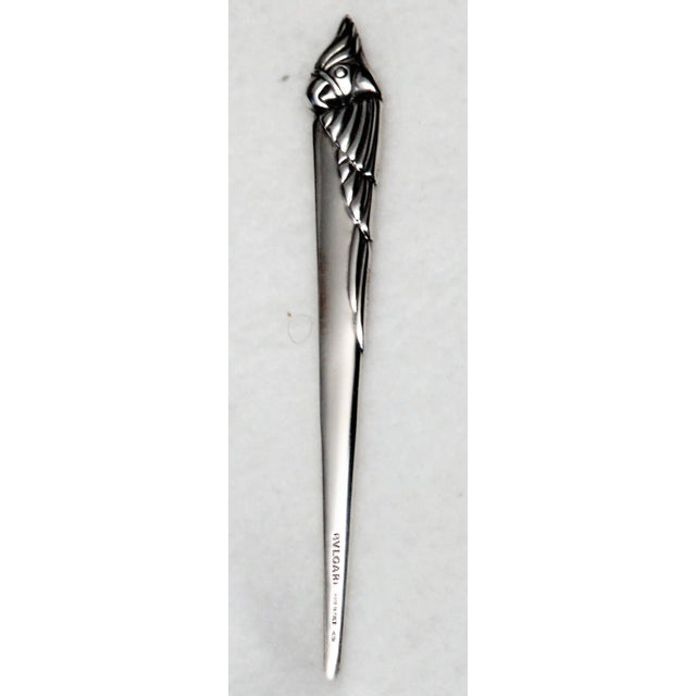 1970s Bvlgari Bulgari Roma Sterling Silver Parrot Head Bird Letter Opener For Sale In Cincinnati - Image 6 of 6