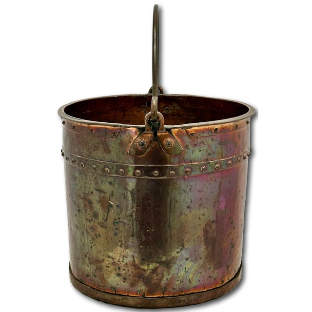 Outstanding & Rare Large Antique American Hand Wrought Heavy Solid Copper Farm Utility Pail - Bucket Dated 1849 For Sale - Image 14 of 18