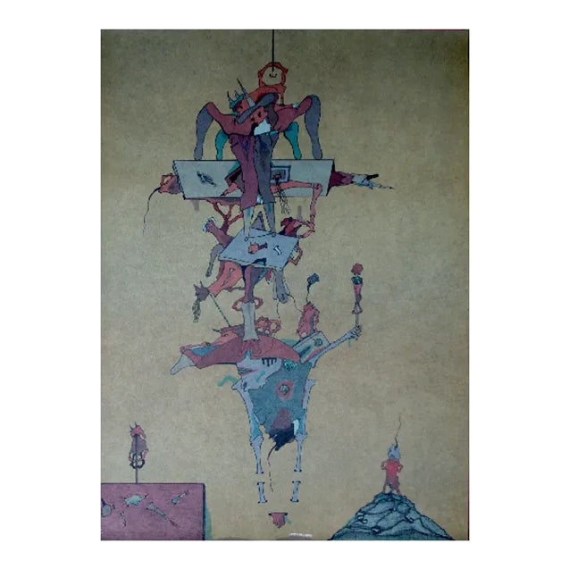 Ash-4 Lithograph by Jorge Camacho, 1974 For Sale