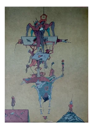 Ash-4 Lithograph by Jorge Camacho, 1974