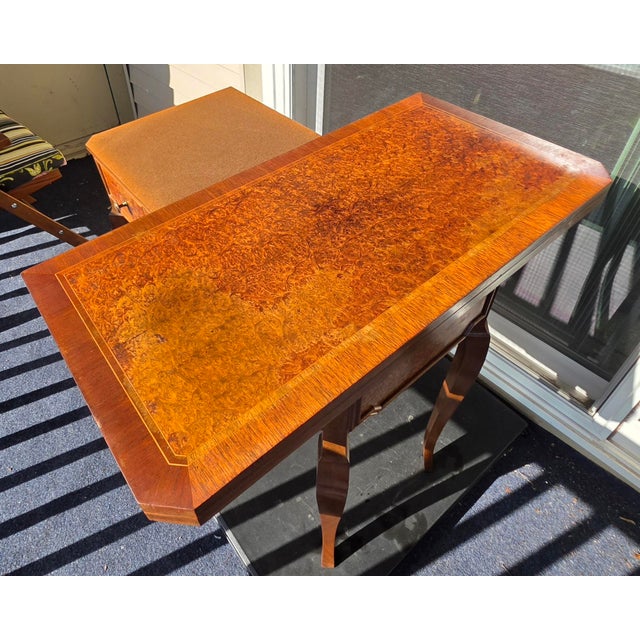 1950s 1950s Exquisite Custom, Gilded and Carved Italian Import, McM, Sorento Marquetry/Region, Games Table For Sale - Image 5 of 6