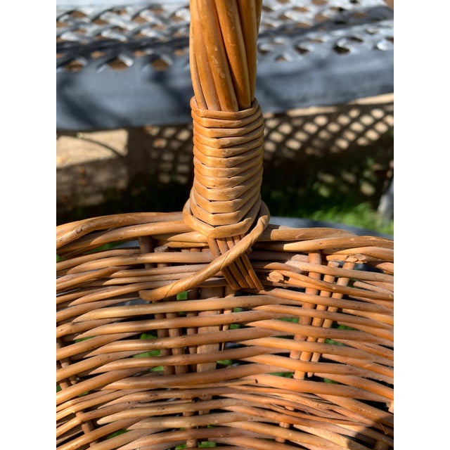 Vintage French Flower Gathering Harvest Basket For Sale - Image 4 of 9