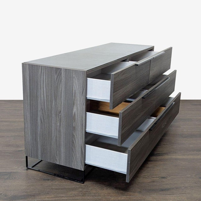 Modern Modrest Modern 6-Drawer Dresser in Gray Wood Finish For Sale - Image 3 of 10