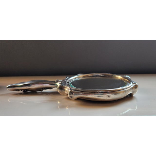 Art Nouveau Antique Hand Mirror For Sale - Image 3 of 4